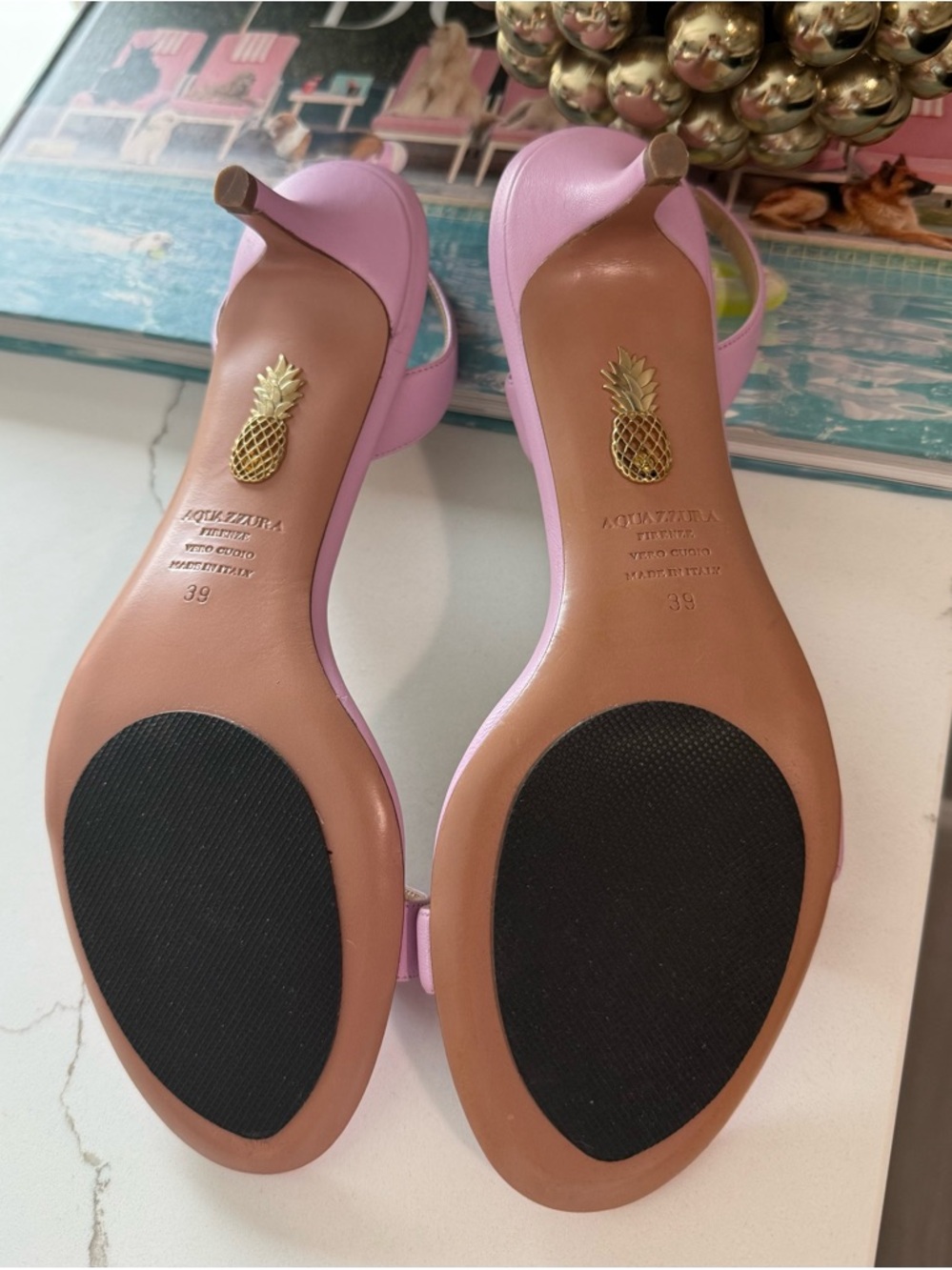 Aquazzura So Nude Petal Rode Sandal, Pink Slingback Kitten Heel EU 39 US 9 - Picture 3 of 9